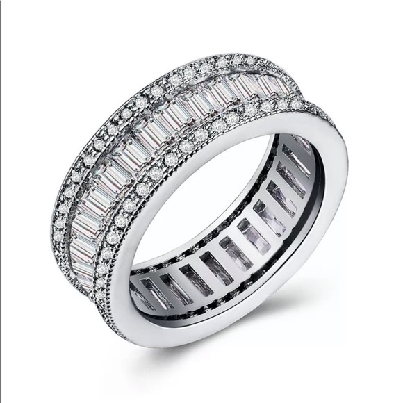 ♡♡New shiny diamond cz women’s silver S925 ring♡♡ - Picture 5 of 6